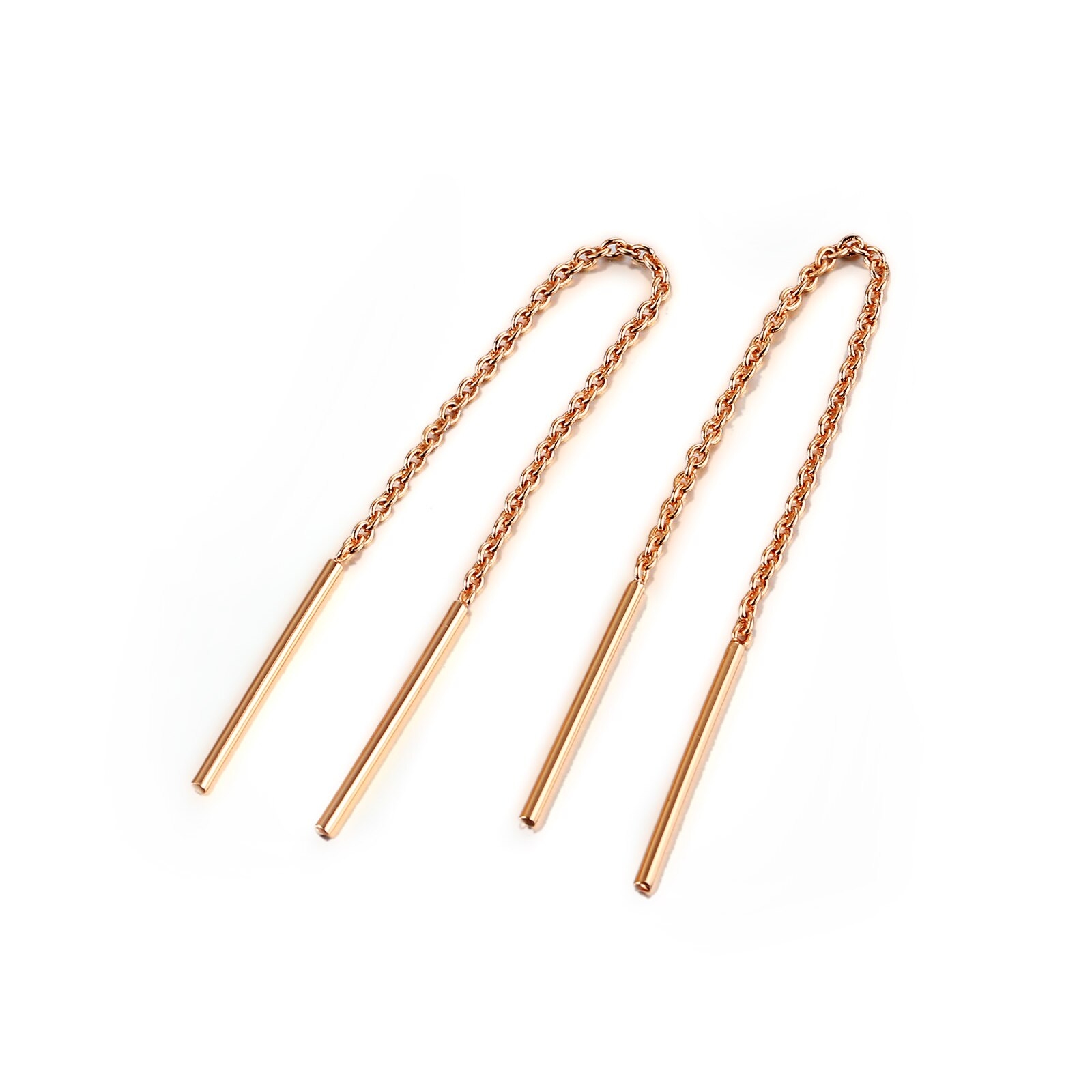 Orecchini pendenti lunghi intrecciati unici per le donne Piercing orecchino di moda a catena in oro rosa con catena per regali di gioielli per ragazze E243: rose gold short 236