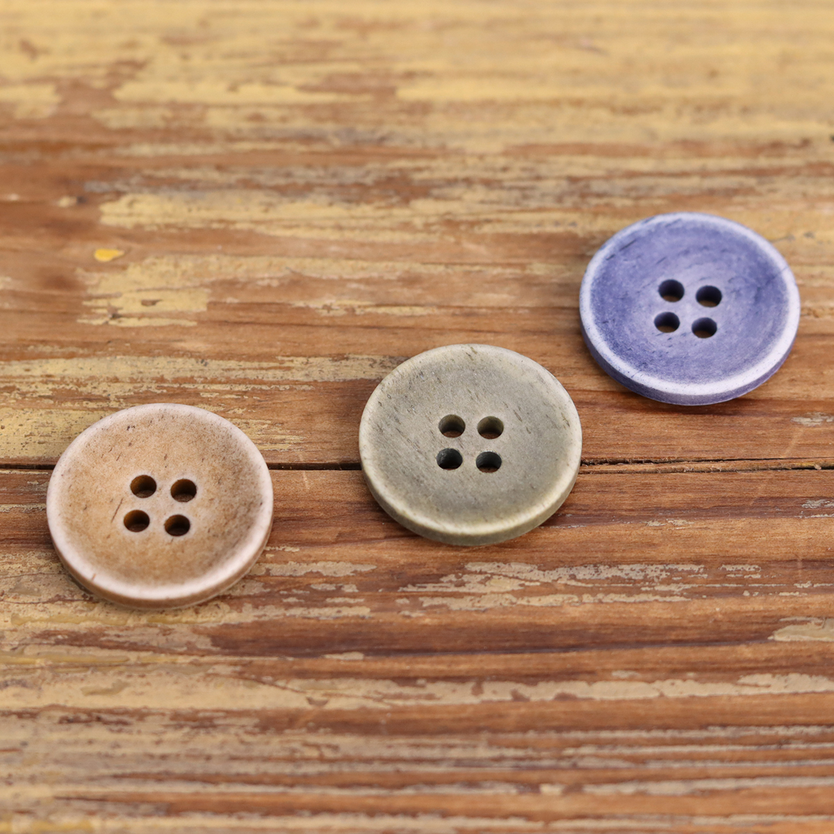 6pcs Vintage Genuine Bone Buttons For Clothing Sewing Accessories 4 Hole Made Old MUKU Old Horn Knitting Supplies