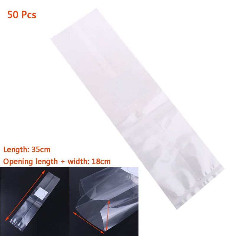 Bolsa de cultivo de hongos de PVC, sustrato de alta temperatura presellable, suministros de jardín, 6 tamaños, 50 Uds.: 18x35cm