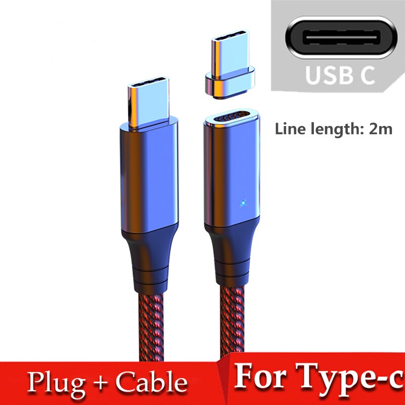 QC3.0 4.0 100W Pd Quick Kabel Magnetische Micro Usb Type-C Om Usb C Kabel Snel Opladen kabel Magneet Charger Voor Samsung: 2m Type c Cable