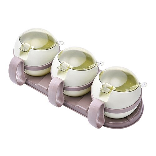Plastic Kruiderij Box met Cover voor Huishoudelijk Gebruik Drie stuk Keuken Zout Tank Kruiden Doos Spice Container