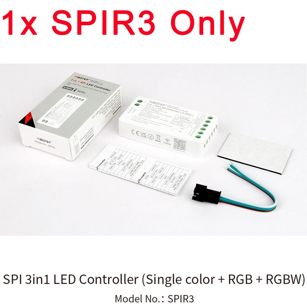 MiBoxer SPI LED Regler SPIR3 SPIR3-M 3in1 Einfarbig + RGB + RGBW für Pixel Streifen WS2812 TM1812 mit RF B6 C6 Tafel Fernbedienung: Beige