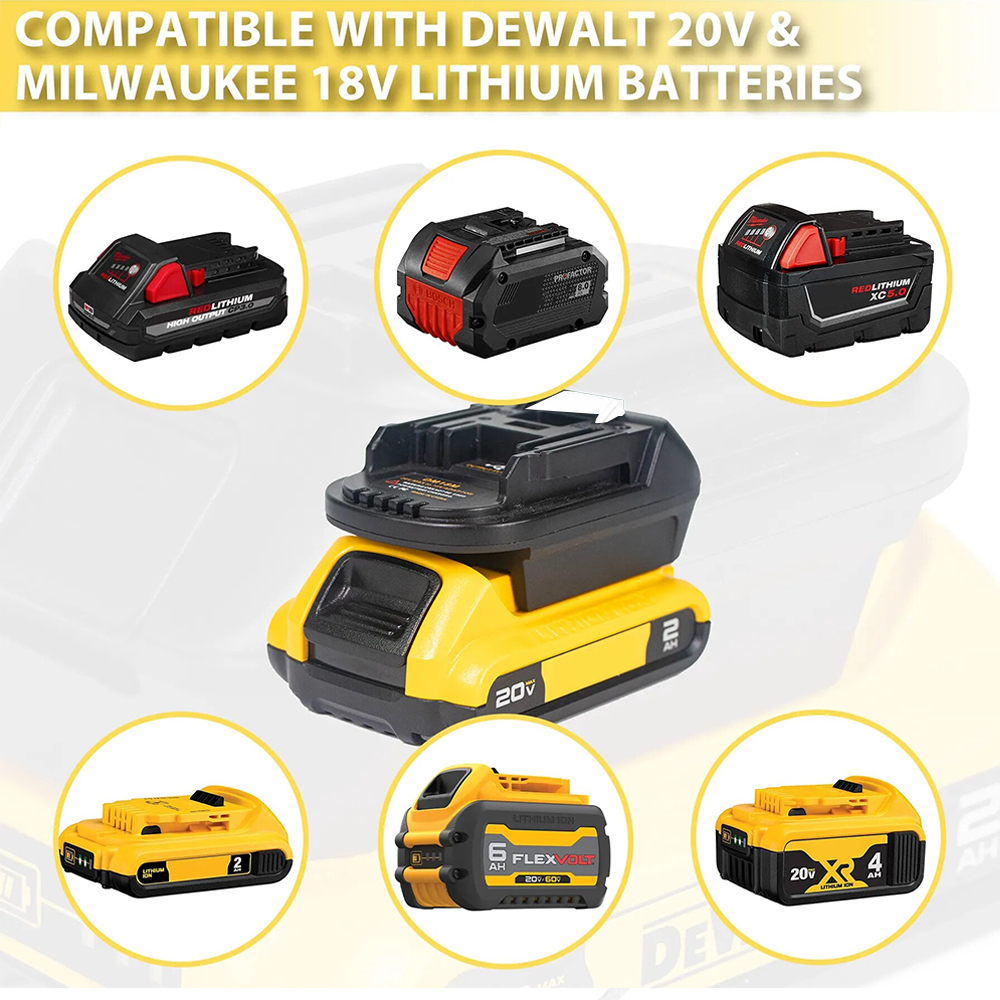 DM18M-adapter is geschikt voor het omzetten van de Dewalt 18-20V-batterij naar Makita en kan worden gebruikt voor Makita elektrisch gereedschap