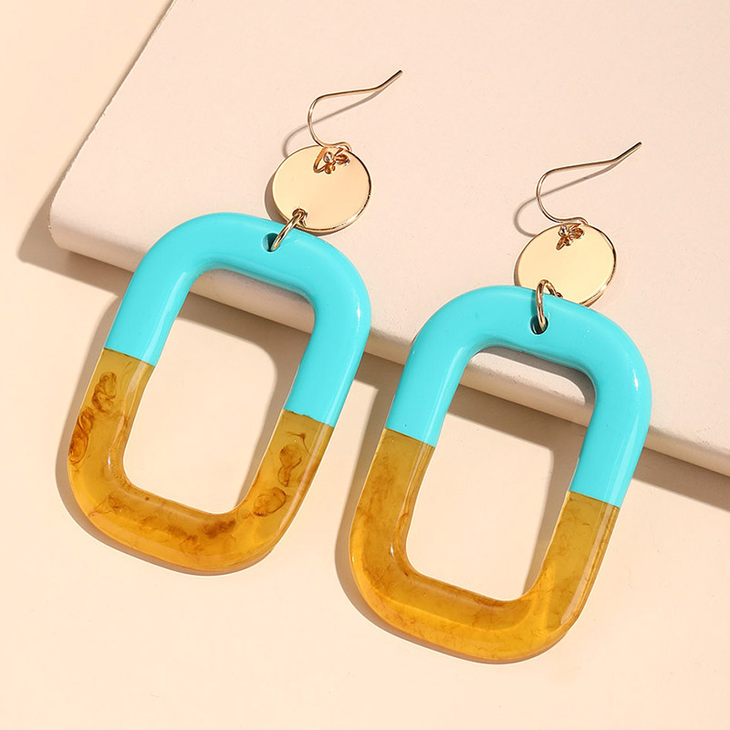 Nueva tendencia, pendientes grandes colgantes para mujer, joyería de , pendientes largos geométricos acrílicos coreanos para mujer, Brincos Retro de verano: cromo negro