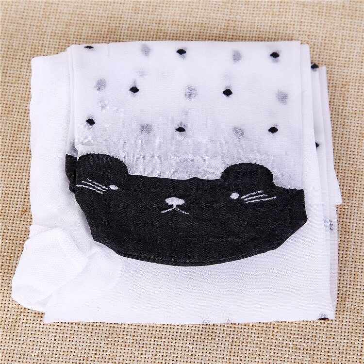 Crianças meias bonito do gato da menina collants para meninas crianças meias do bebê dos desenhos animados fino apertado verão malha do bebê da menina meia: black tights / 5 to 8 year