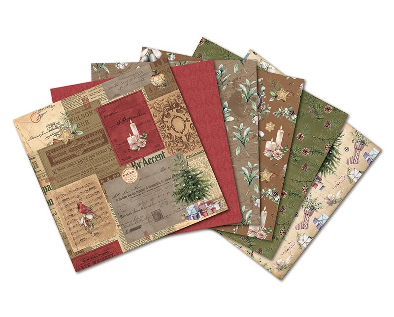Merry christmas Scrapbooking paper pack of 24 sheets handmade craft paper craft Background pad 1310