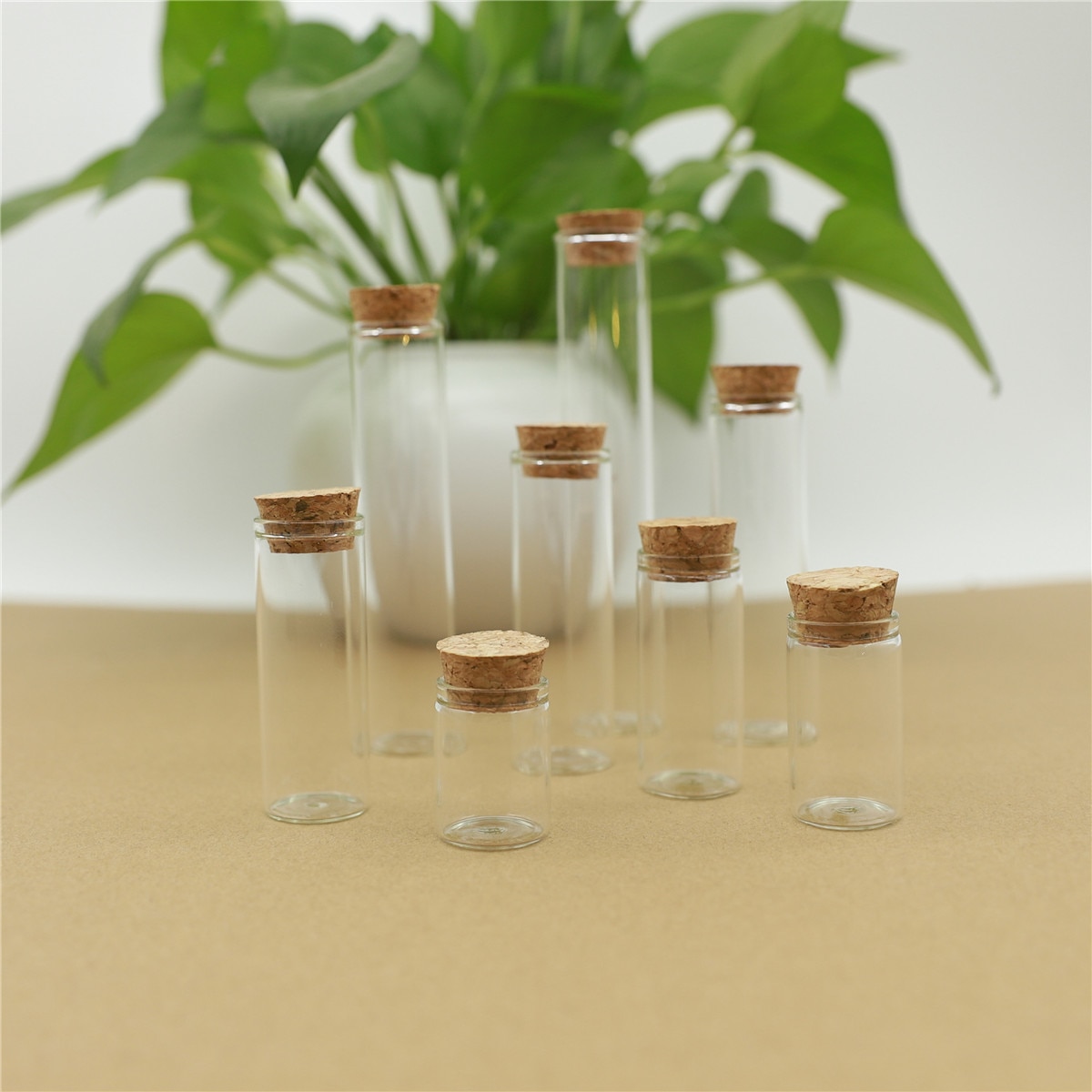 50pcs 12ml 22*60mm Mini Glass Cork Bottles Test Tube Stopper Spice Bottles Container Small DIY Jars Vials Tiny Bottle glass