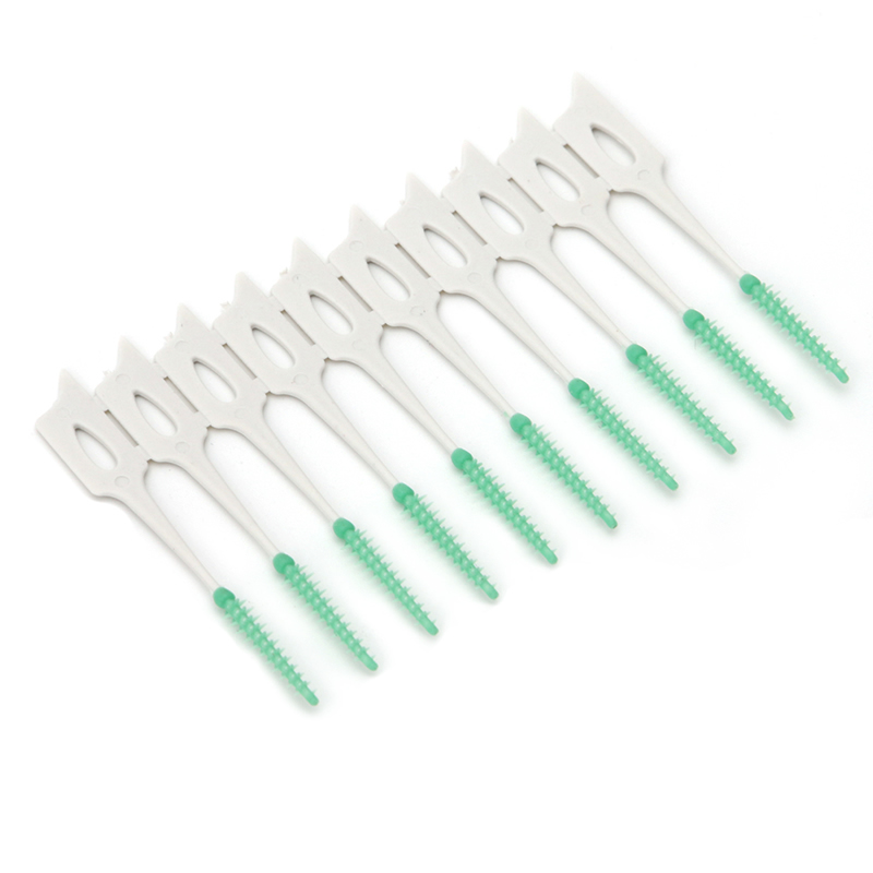 Soft Clean Between Interdental Floss Brushes Random Color Oral Care Tool 40 PCS/Pack Elastic Massage Gums Toothpick Pro