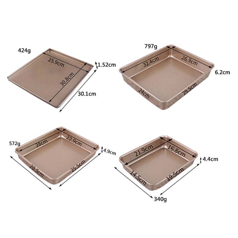 Yomdid Rechthoek Cake Bakken Pannen Duurzaam Zware Stalen Cookies Biscuit Cake Bakplaat Keuken Non-stick Pizza Brood Gebakken tool