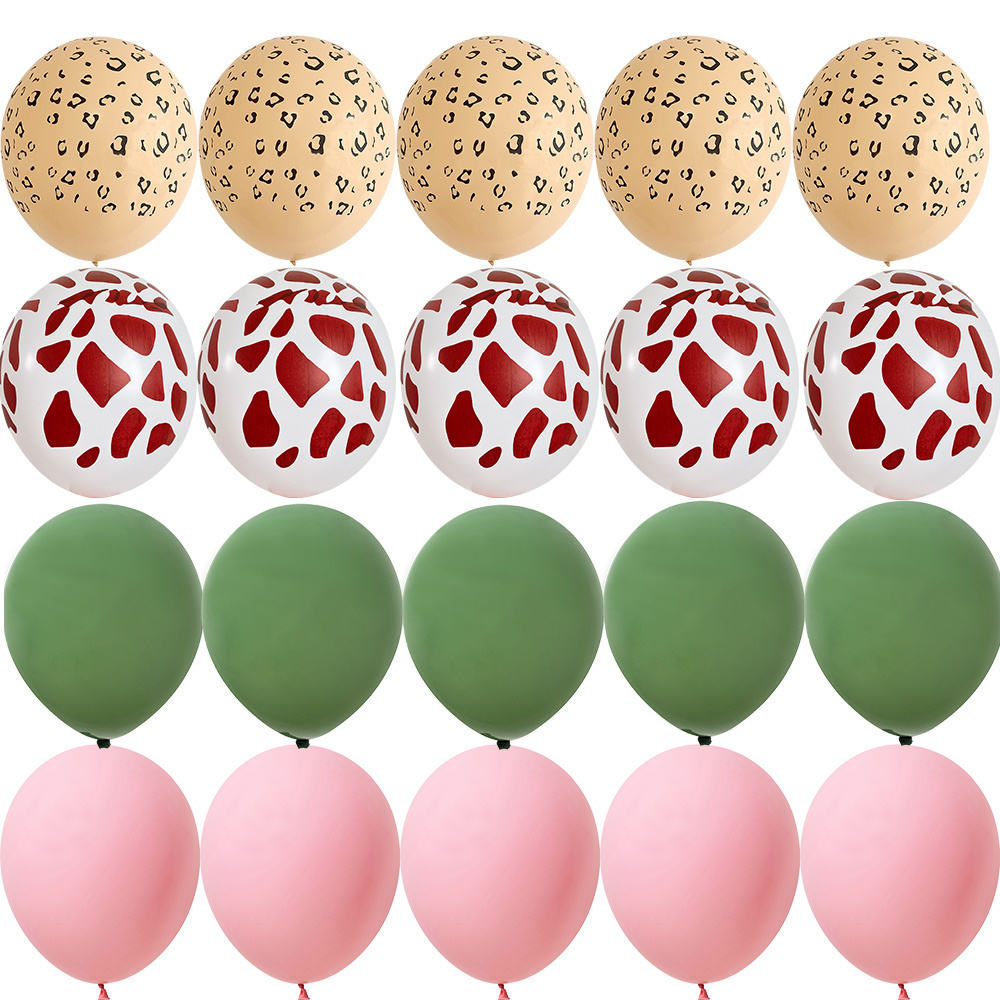 20 stks 12 inch Tijger/Luipaard/Giraffe Patroon Ballon Set voor Kinderen Wild Dier Jungle Safari Verjaardagsfeestje decoratie Benodigdheden