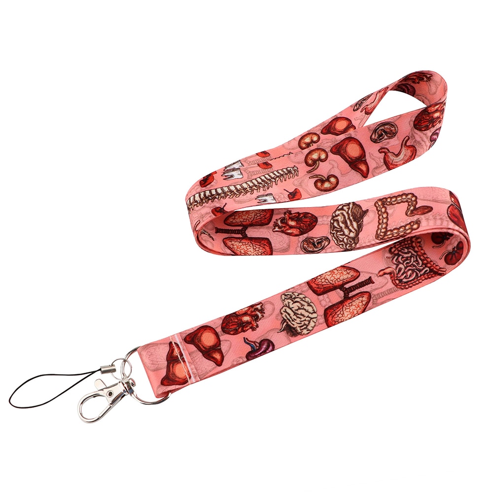 CB910 Menselijke Organen Lanyard Voor Key Camera Whistle Cool Id Badge Houder Mobiele Telefoon Neck Strap Opknoping Touw Arts Verpleegkundige