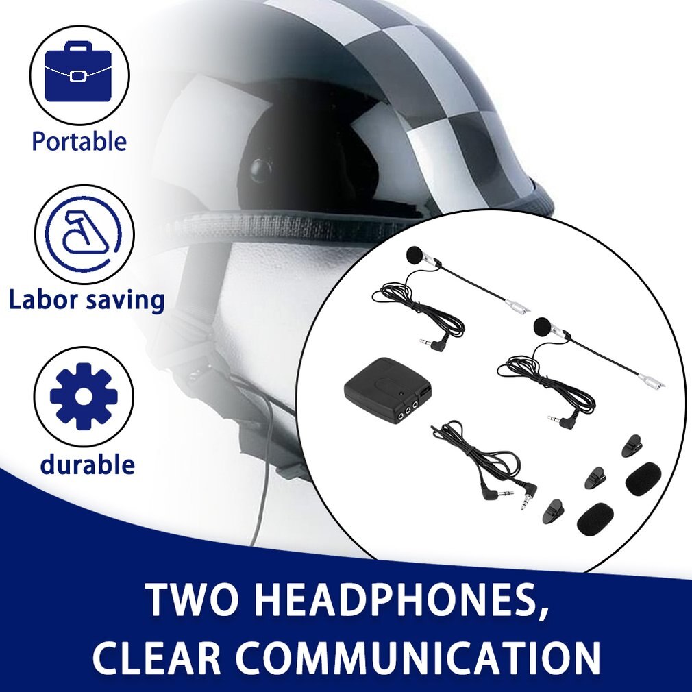 Helmet to Helmet Communicator system 2 way Motorcycle Intercom headset For intercomunicadores de motos MP3 GPS~