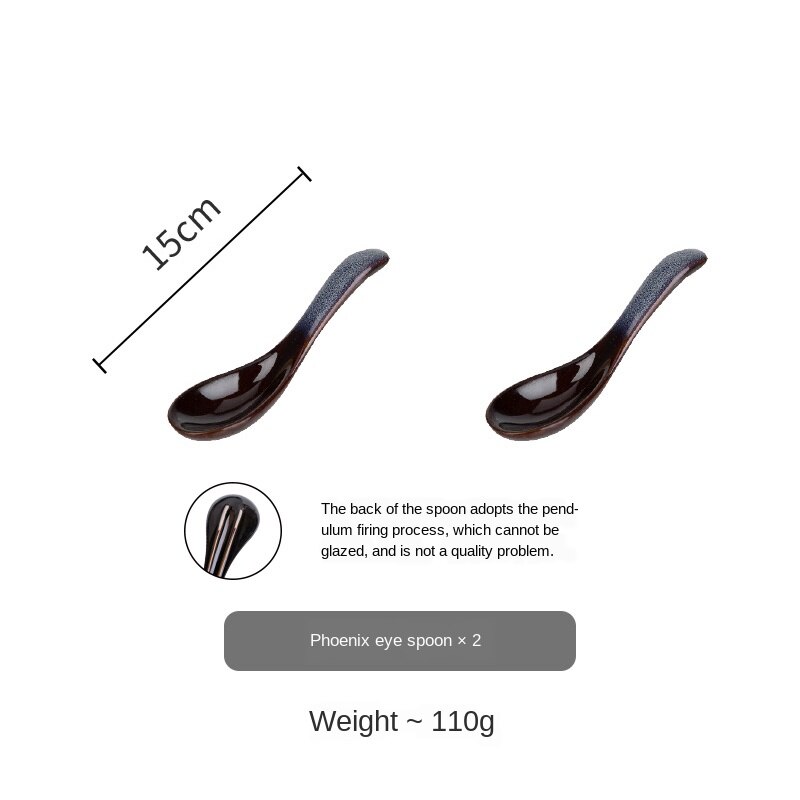 Olho azul Forno Placa de Gelo Rachadura Esmalte Louça Cerâmica Prato Louça de Porcelana Jogo de Jantar Tigela De Sopa De Macarrão Tigela Tigela de Arroz: Spoon (2 pcs)