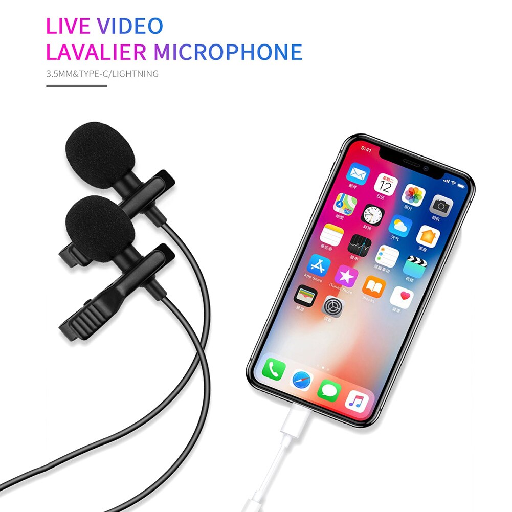 Portable USB Mini Microphone 1.5m Lapel Lavalier Mic Clip-on External Buttonhole Microphones for Laptop computer Recording Chat