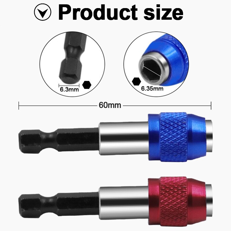 1/4'' Drill Bit Holder Screwdriver Accessories Handle Quick Release Self-locking Batch Head Extension Rod for Hand Tool Repair