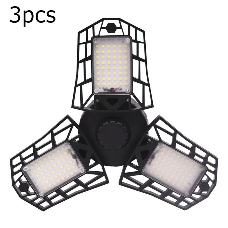 144 LED Triple Glow Deformable Tri-Fold Lamp LED Adjustable Garage Light High Bay Light 60W Ceiling Light WorkShop Lighting: 3pcs