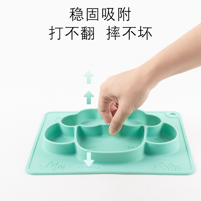 Plato de silicona para bebé, plato antideslizante para alimentación de ovejas, plato dividido, vajilla para niños y niñas