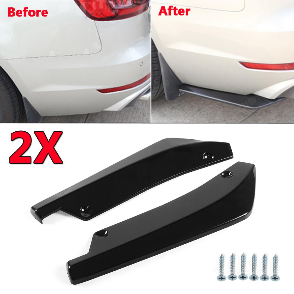 Par de difusor de labio para parachoques trasero de coche Universal, divisor de ángulo Canard, faldón lateral, extensión de parachoques, Alerón, Protección decorativa