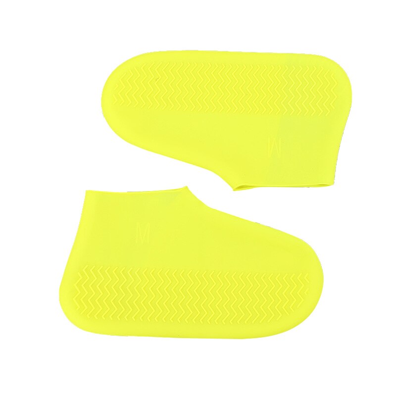 Reusable Silicone Shoe Cover Waterproof Rain Shoes Covers Outdoor Thickened Camping Slip-resistant Rubber Rain Boot: Yellow / L  39-46 yard