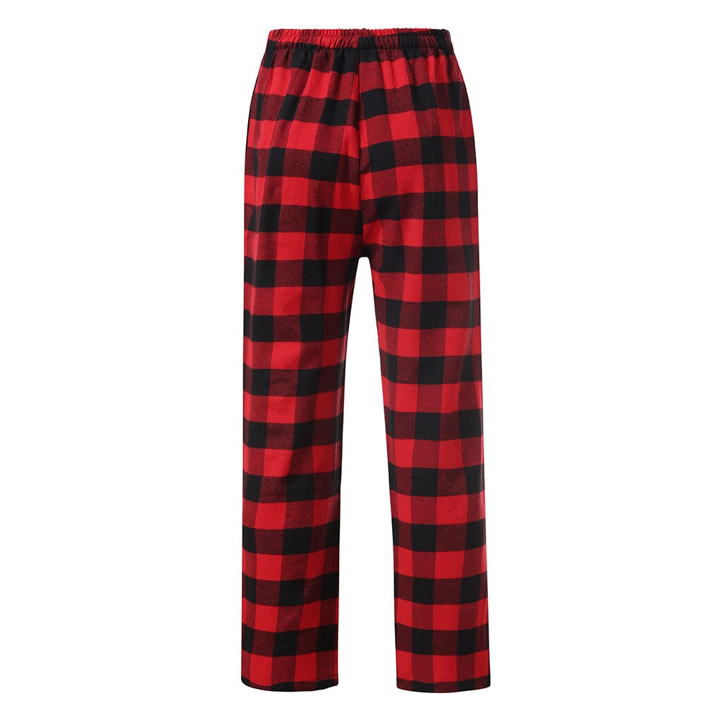 45# Men's Pants Casual Plaid Straight Loose Sport Plaid Pajama Plus Size Long Trousers Homewear for men