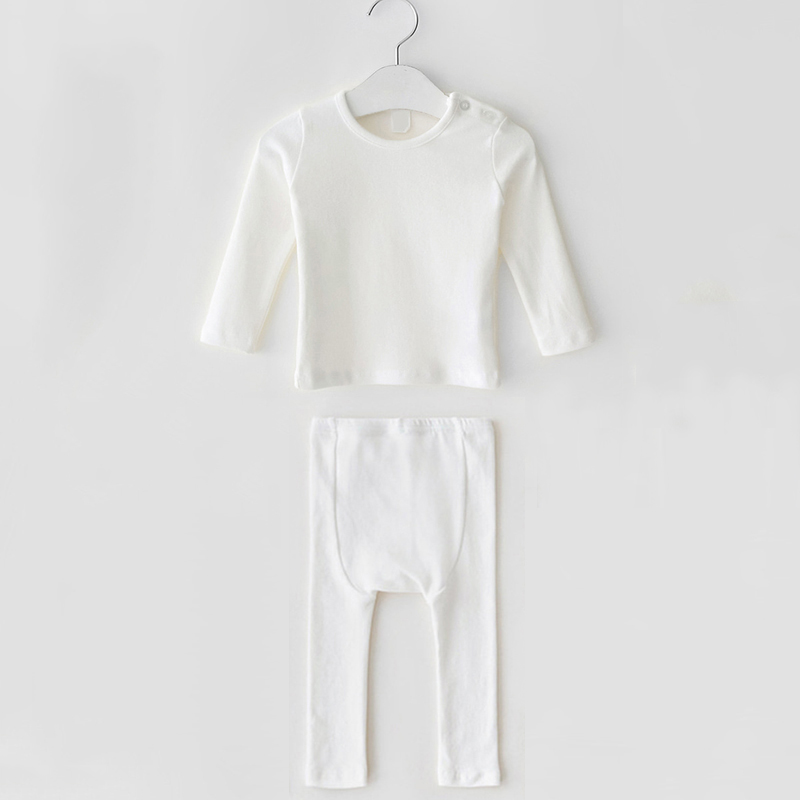 Lente Koreaanse Stijl Baby Veelzijdige Dieptepunt Ondergoed Set Baby Solid Kleding Set Kids Meisjes Casual Warme Set, #9272: WHITE / 100CM(2-3Y)