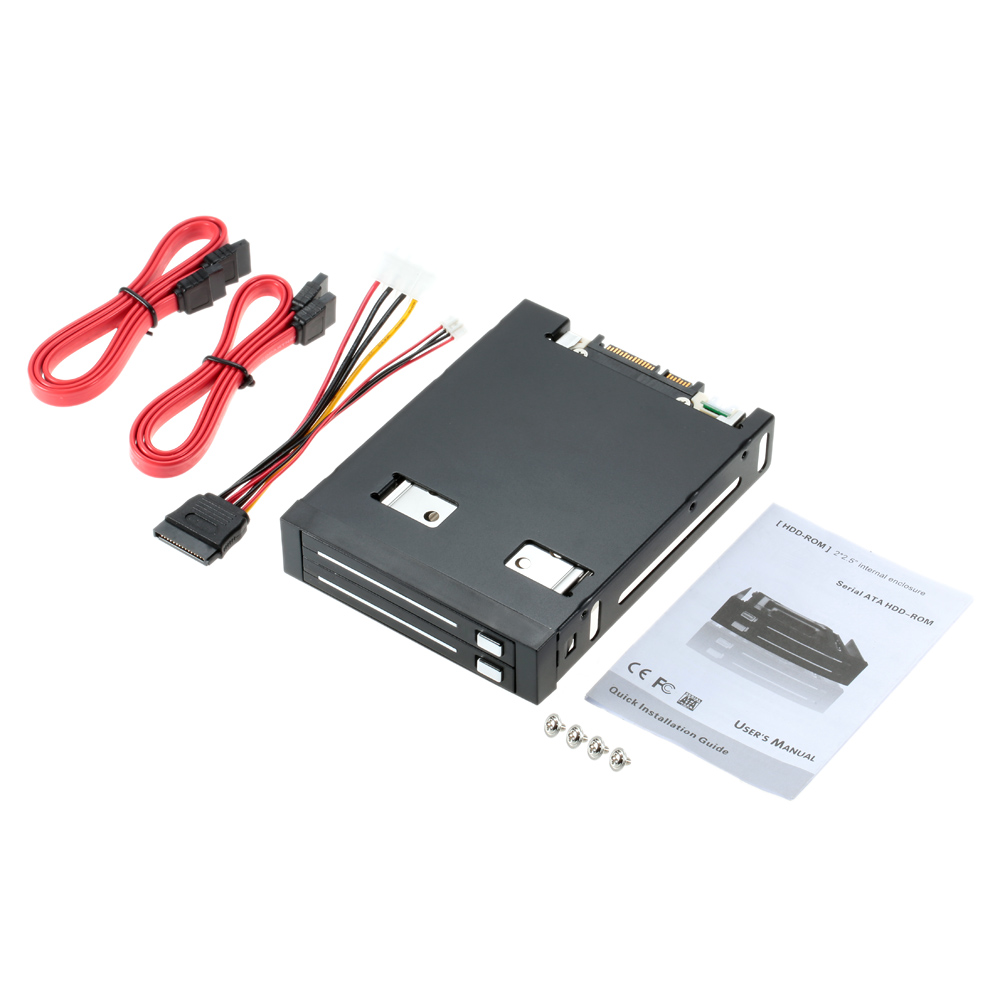 Dual Bay 2.5" Inch SATA III Hard Drive HDD & SSD Tray Caddy Internal Mobile Rack Enclosure Docking Station Swap for desktop
