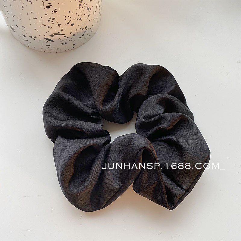 Scrunchies negros temperamento para Otoño/Invierno, lazos para el cabello a la , soporte para cola de caballo, banda elástica para el cabello, accesorios para el cabello coreanos para mujeres y niñas: 10