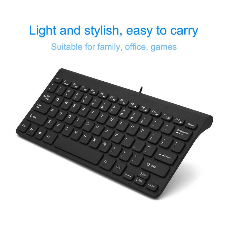 Sec Mini Slim USB 2.0 Gaming Keyboard Ultra-Thin Quiet Small Size 78 Keys Mini Multimedia Usb Ergonomic Keyboard For Laptop Pc