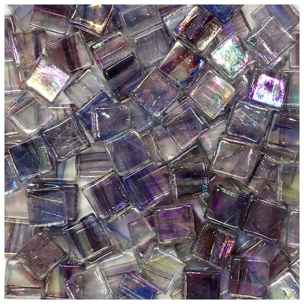 Lychee Life 50pcs Multicolor Glass Mosaic Tile Square Ceramic Mosaic Tiles DIY Arts Crafts Making Material