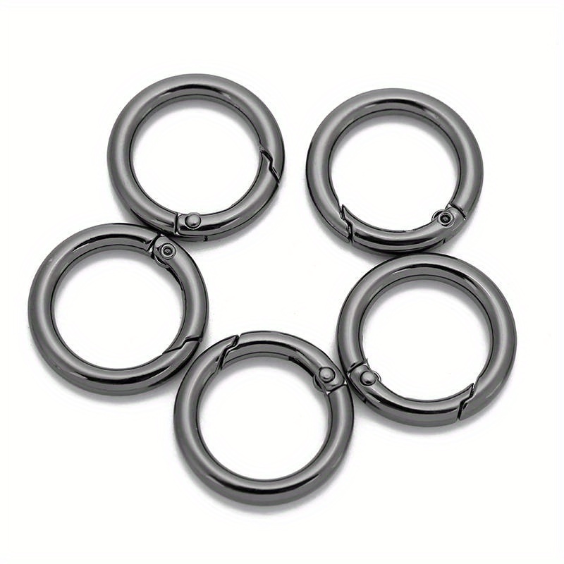 Anillo redondo de Metal de 5 piezas, llavero con hebilla de resorte, joyería artesanal que se puede abrir, mosquetón redondo, broche para bolso: # 7 / Latón envejecido