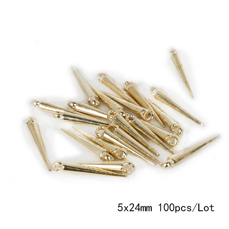 100-200 pcs/lot Rhodium/or couleur CCB plastique cône forme perles breloques pendentifs pour Bracelet collier bijoux à bricoler soi-même résultats: Couleur jaune clair