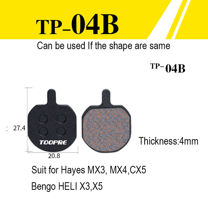 TOOPRE Mountain Bicycle Bike Disc Brake Pads Copper Fiber Semi Metal for Shimano M446 355 395 BB5 SRAM AVID HAYES Magura ZOOM