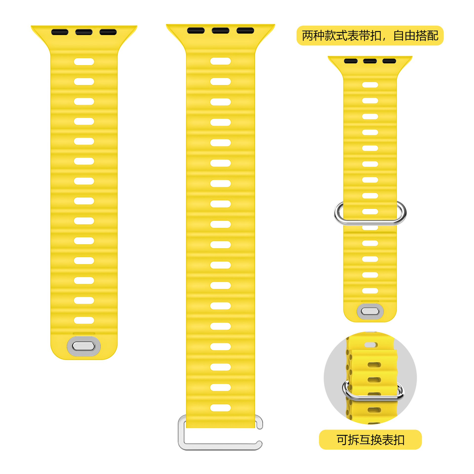 Strap For Apple Watch Band 49mm 44mm 45mm 41mm 40mm 38mm 42mm SE 6 5 4 3 Silicone Sport Ocean Bracelet iWatch Series ultra 8 7