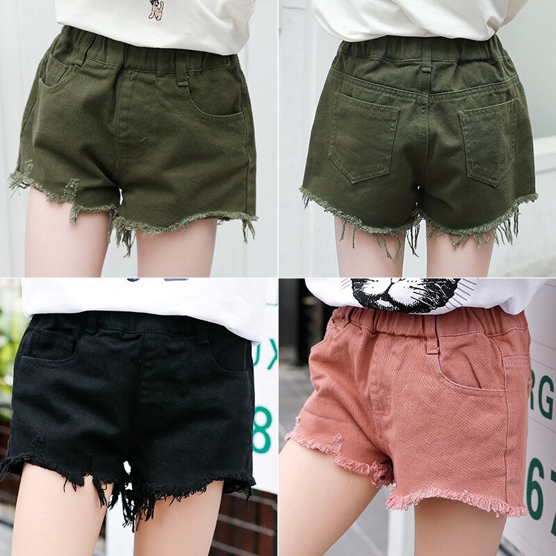 3 couleurs étudiants en vrac Shorts coton vêtements filles pantalons courts sport loisirs enfants enfants Shorts avec bavures