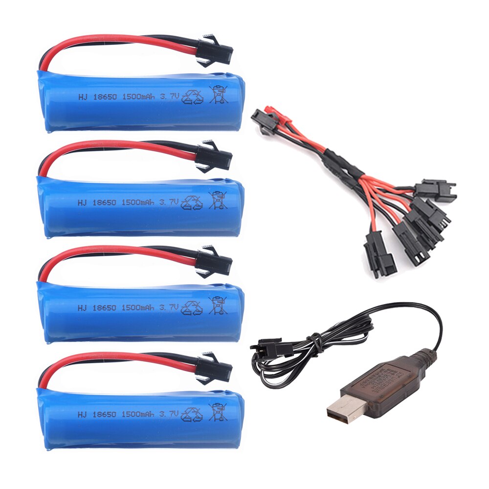 3.7V 1500mAh 15c Lipo Battery remote control helicopter / Airplanes / car Battery 18650 cylindrical Lipo battery SM plug: 4pcs USB 5in1