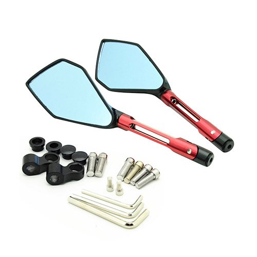 Motocykl CNC regulowane duże lusterko wsteczne składane lusterka boczne dla HONDA PCX 150 125 Forsa KAWASAKI SUZUKI YAMAHA DUCATI: Czerwony