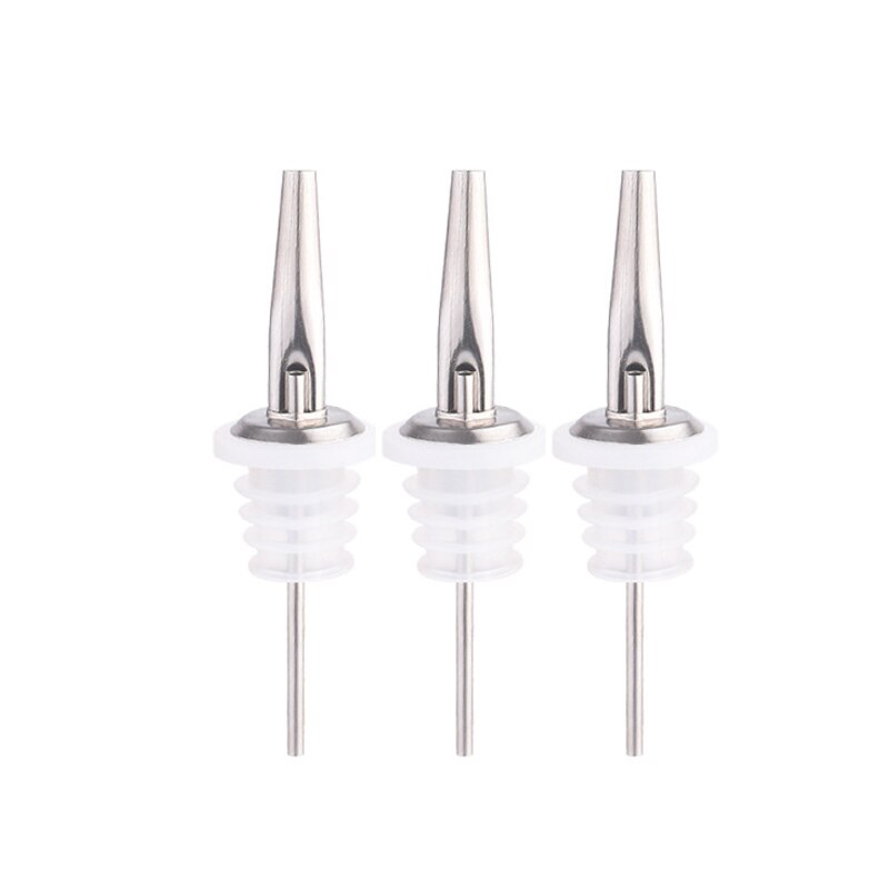 2-3PCS Stainless Steel Speed pourer Liquor Bottle Pourers and Vinegar Tapered Stopper Spout Suitable for About 3/4" Bottle Mouth: 3 White