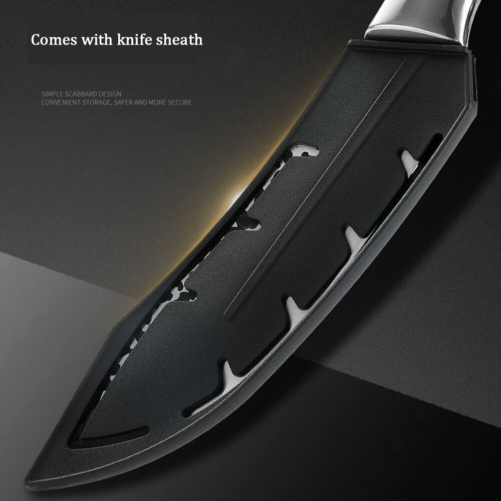 RZD Handmade Forged Kitchen Cooking Knives Set 6 7 INCH Slicing Deboning Meat Knife Filleting Cleaver Butcher Knife Cover Sheath