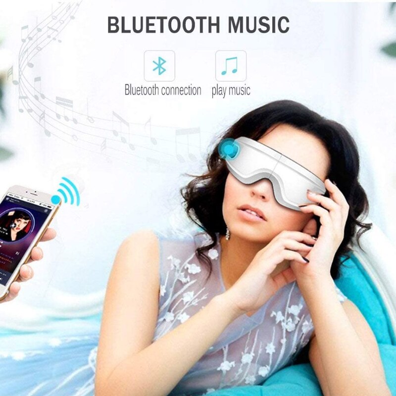 Elektrische Eye Massager Bluetooth Muziek Oogzorg Apparaat Rimpel Vermoeidheid Verlichten Trillingen Massage Warm Kompres Therapie Bril