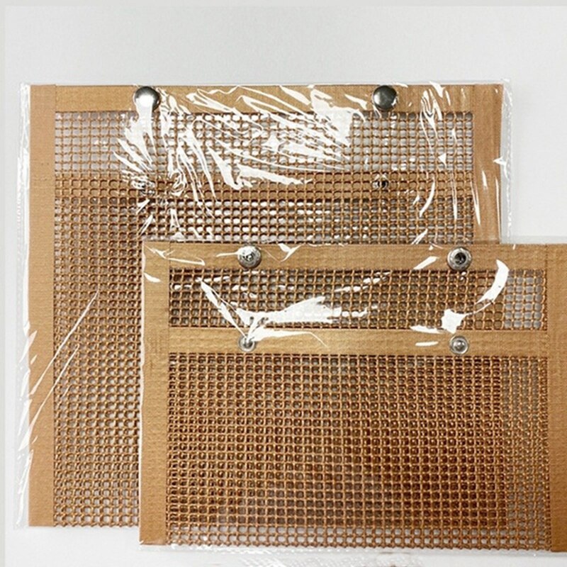 2 antiaanbak barbecuezakken, herbruikbaar voor buiten, gemakkelijk schoon te maken, hittebestendige bakzakken met 1 siliconen borstel