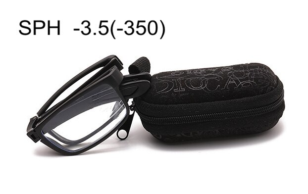 SWOKENCE SPH -1 to -4.0 Folded Prescription Glasses For Myopia Women Men Collapsed Frame Spectacles For Nearsighted Folding F120: -3.5(-350)