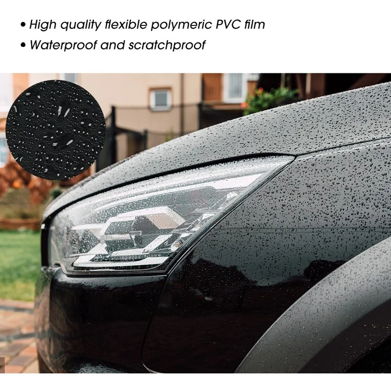 Film autocollant noir brillant pour carrosserie de voiture, décalcomanies rondes en vinyle, film auto-adhésif pour vélo, film proxy, 150x50cm