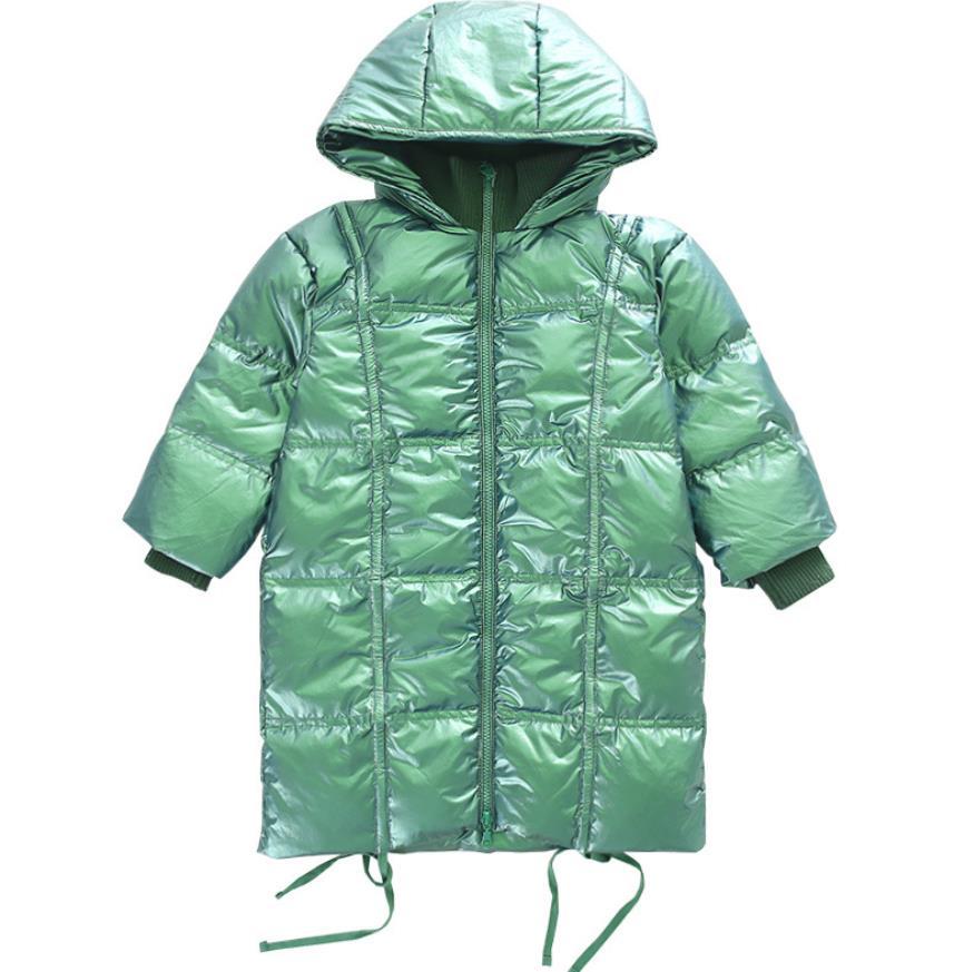 Casacos soltos de inverno para crianças, jaquetas brilhantes fashion para meninas roupa engrossada com capuz jaqueta infantil 4-16y wsvermelho