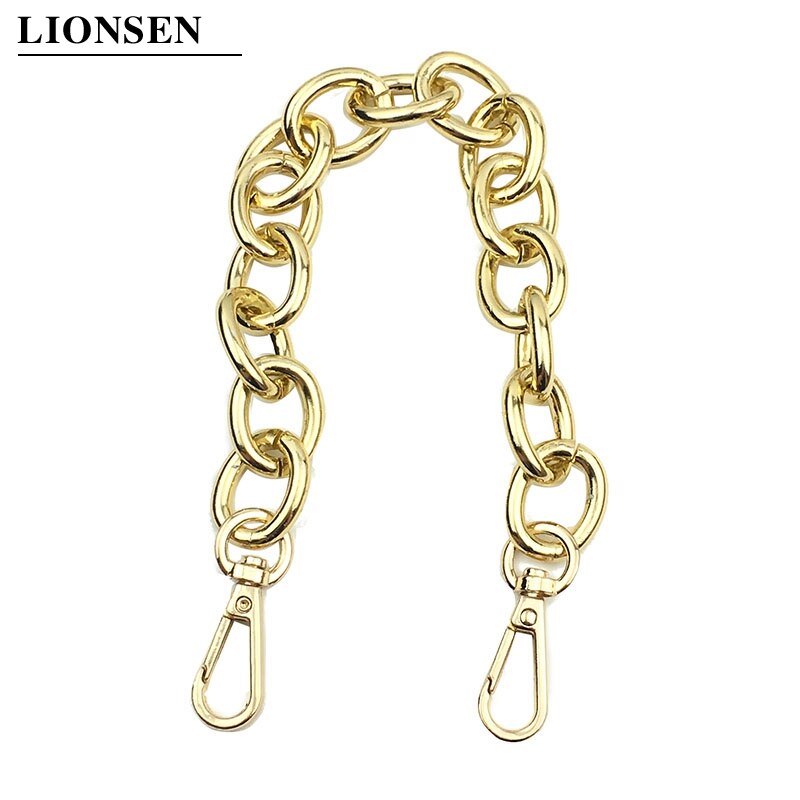 Lionsen 30cm Replacement Metal Chain For Handle Bag Handbag Antique Bronze silver DIY Accessories For Bag Strap Hardware: Light Gold