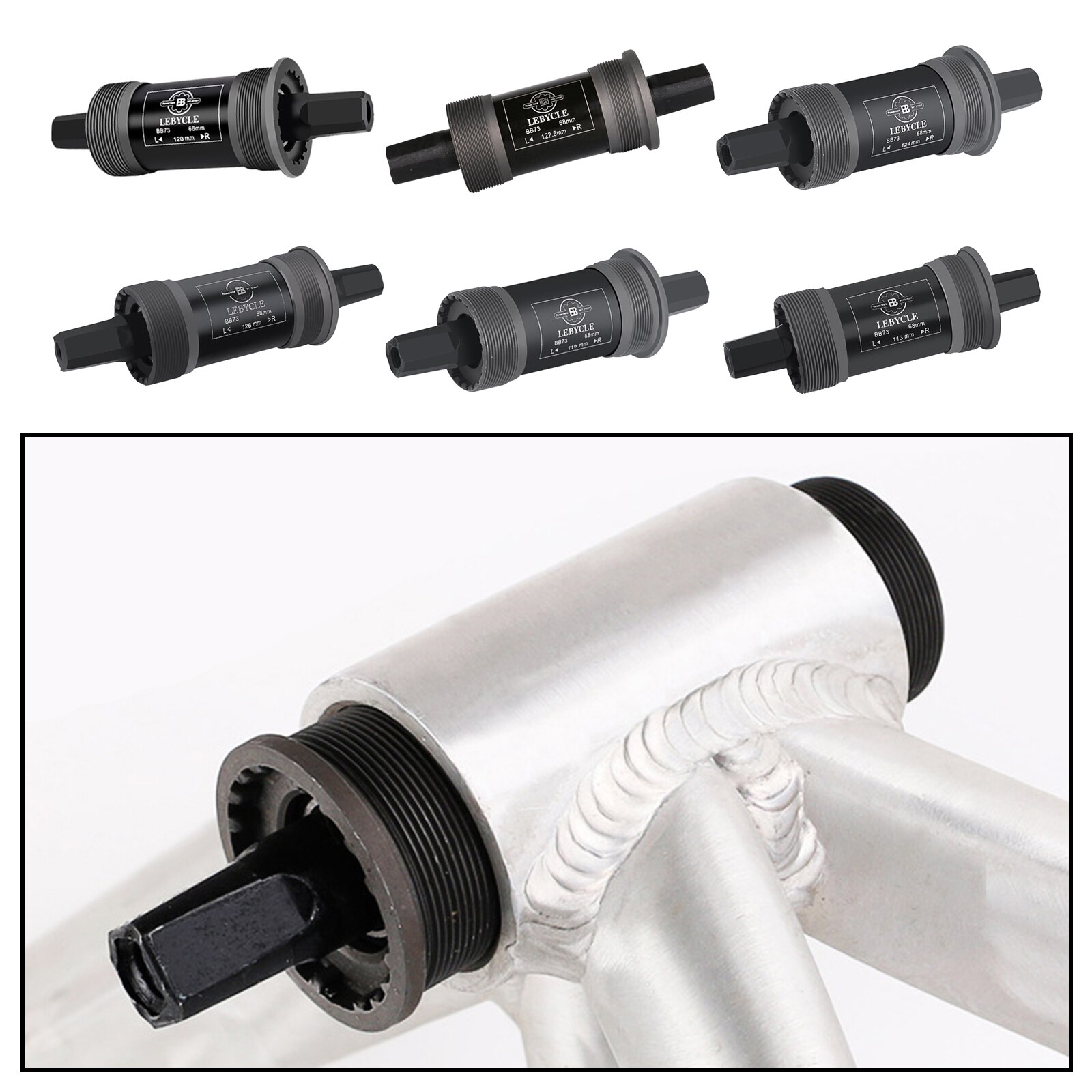 68mm Frame Square Tapered Spindle BB73 Bike Bottom Bracket Square BB Bicycle Sealed Cartridge Bearing Bottom Bracket