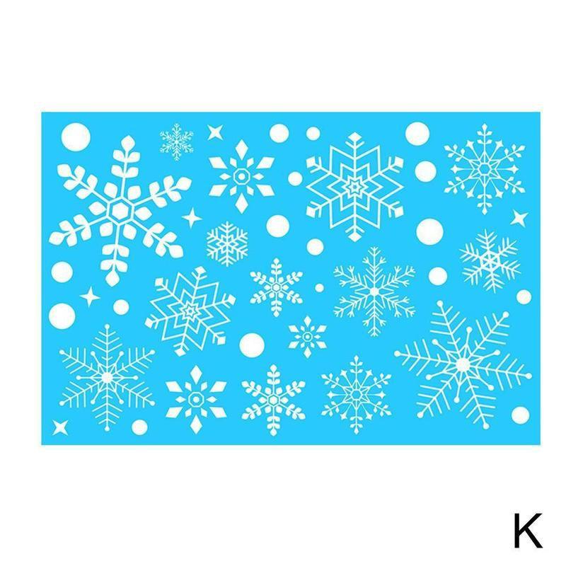 Merry Christmas Window Wall Sticker Santa Claus Deer Glass Window Xmas Static Sticker 2022 Year Decals Home Decoration: K