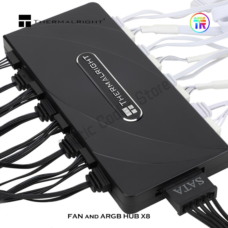 Thermalright FAN and ARGB HUB X8 1 To 8 Expansion 4pin PWM Fan Hub 3pin 5V ARGB Splitter Hub Controller PC Cooling Parts