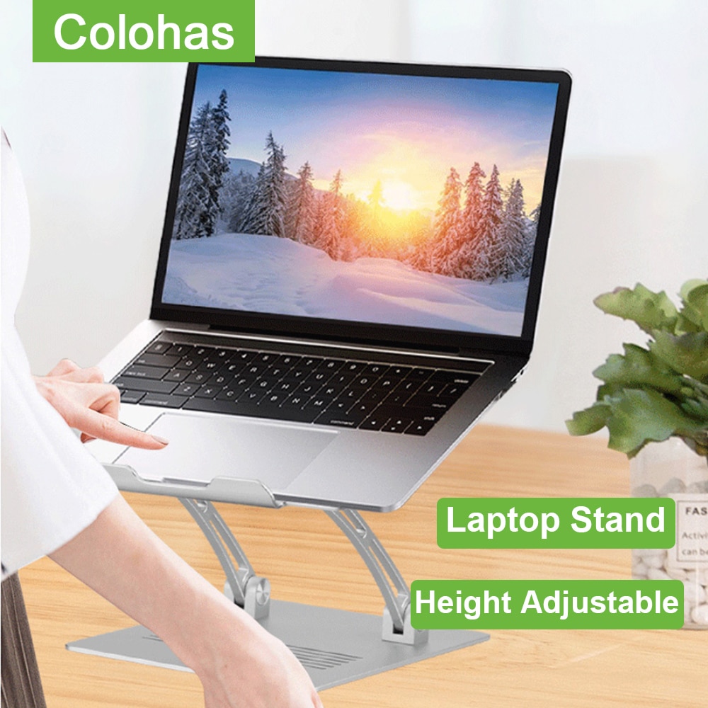 Verstelbare Laptop Stand Aluminium Laptop Houder Voor Macbook Pro Opvouwbare Ondersteuning Notebook Stand Base Cooling Pad Staande Bureau
