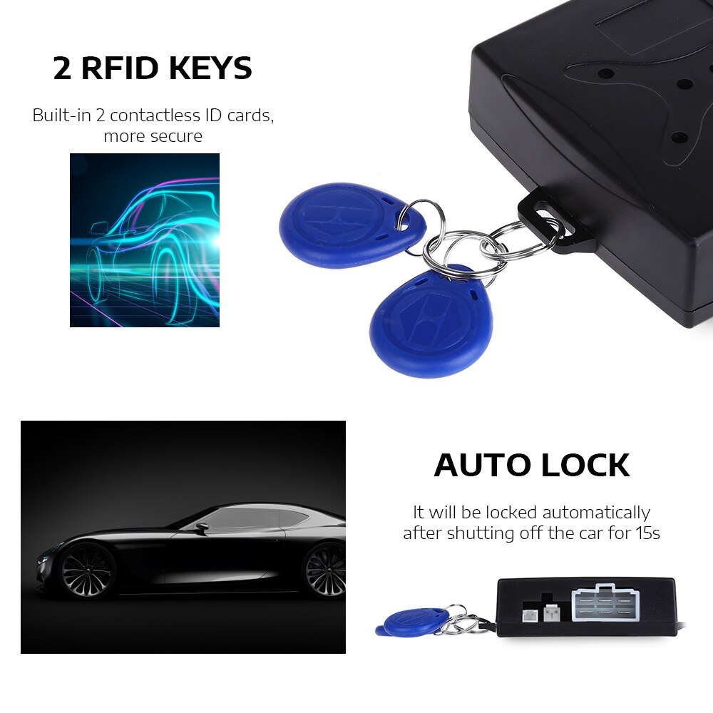Auto Car Alarm Car Engine Push Start Button RFID Lock Ignition Starter Keyless Entry Start Stop Immobilizer Anti-theft System