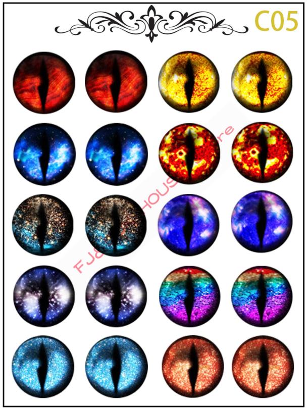 10 paren/set Stralende Kat Ogen Chips Patroon DIY Star Shining Kat Ogen Stijl voor DIY Maken Blyth BJD Poppen Oog DIY Gereedschap: C05
